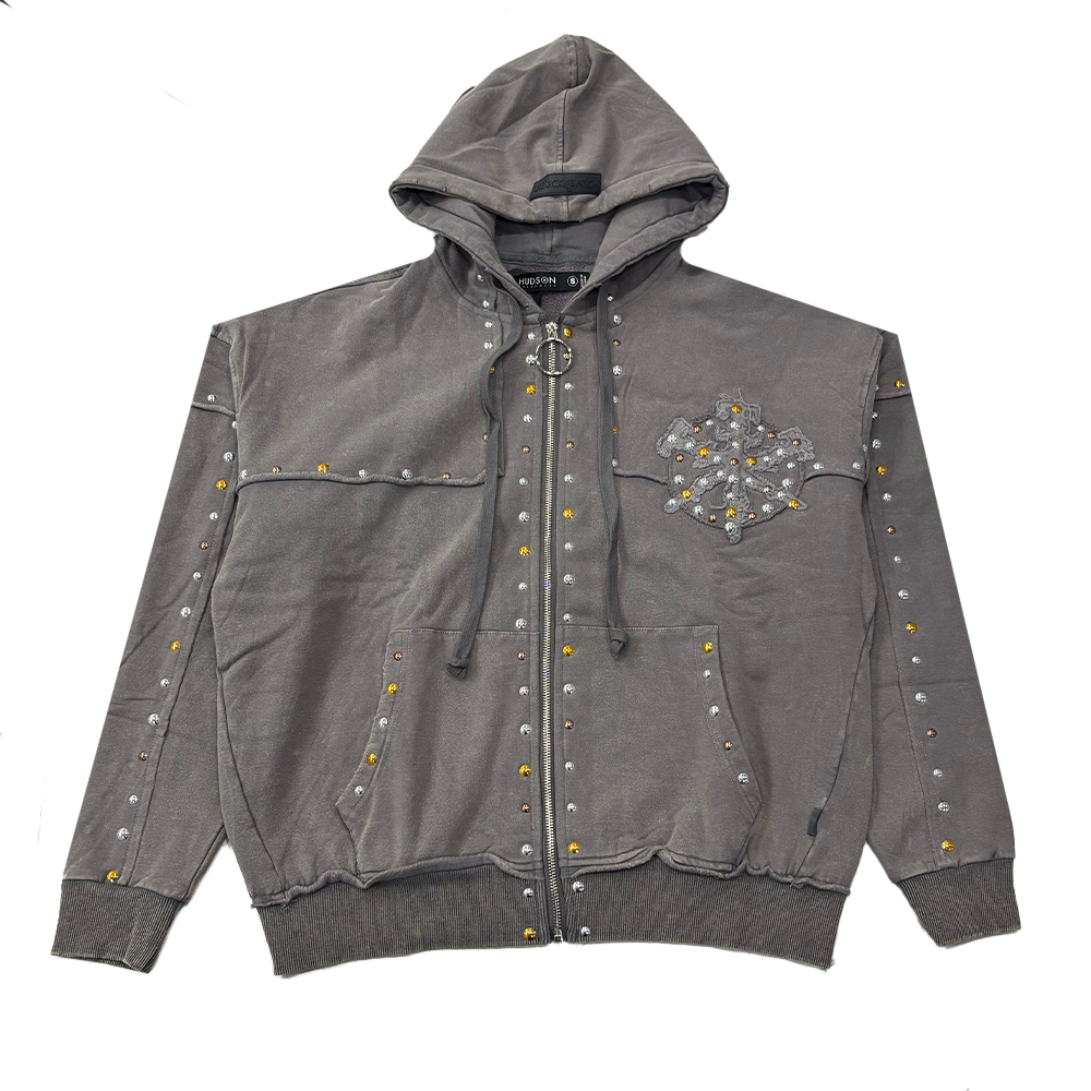 Hudson 585B Studded Metal Oversized Hoody
