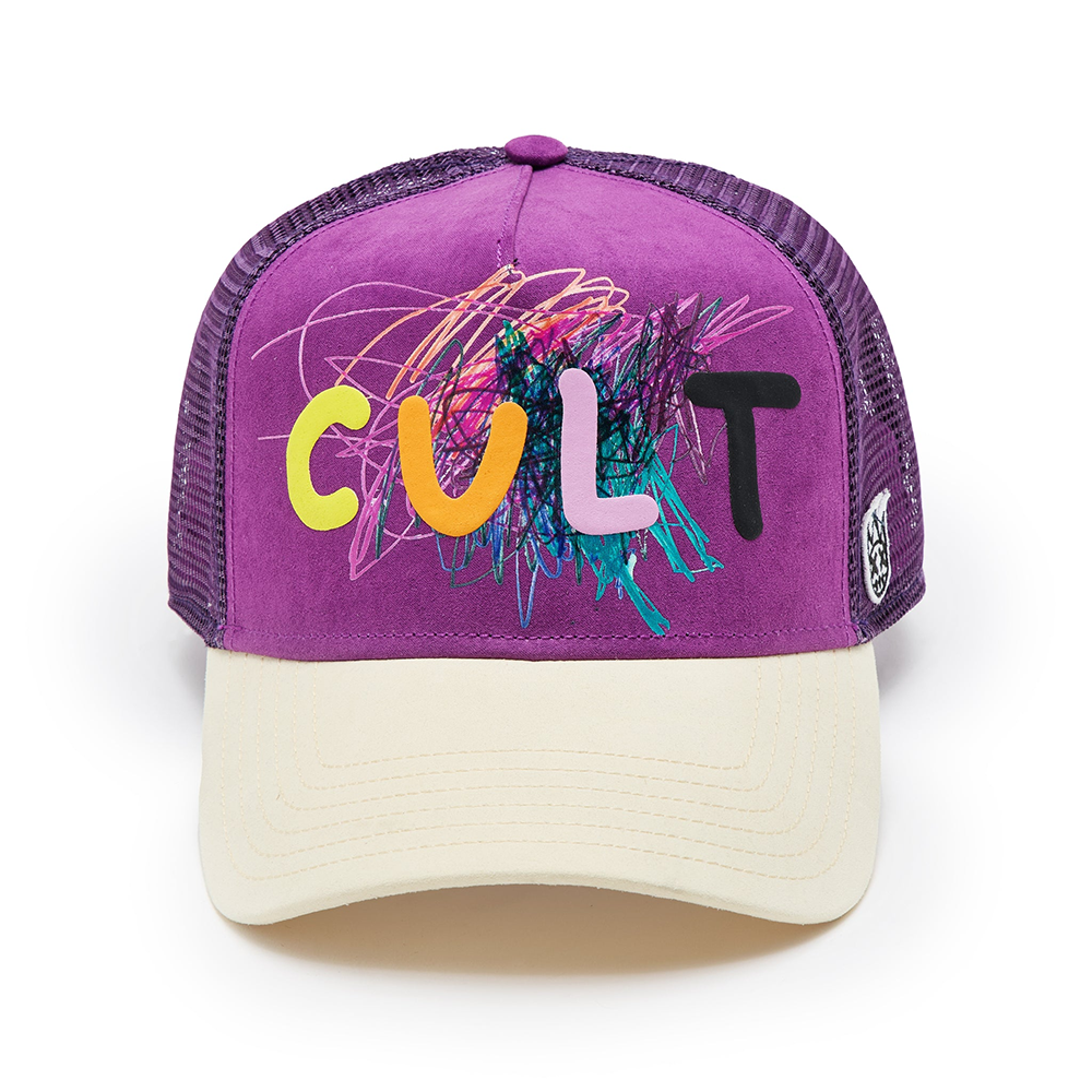 Cult of Individuality Cult's Logo Mesh Back Trucker Hat "Cult Logo" in Hyacinth Violet