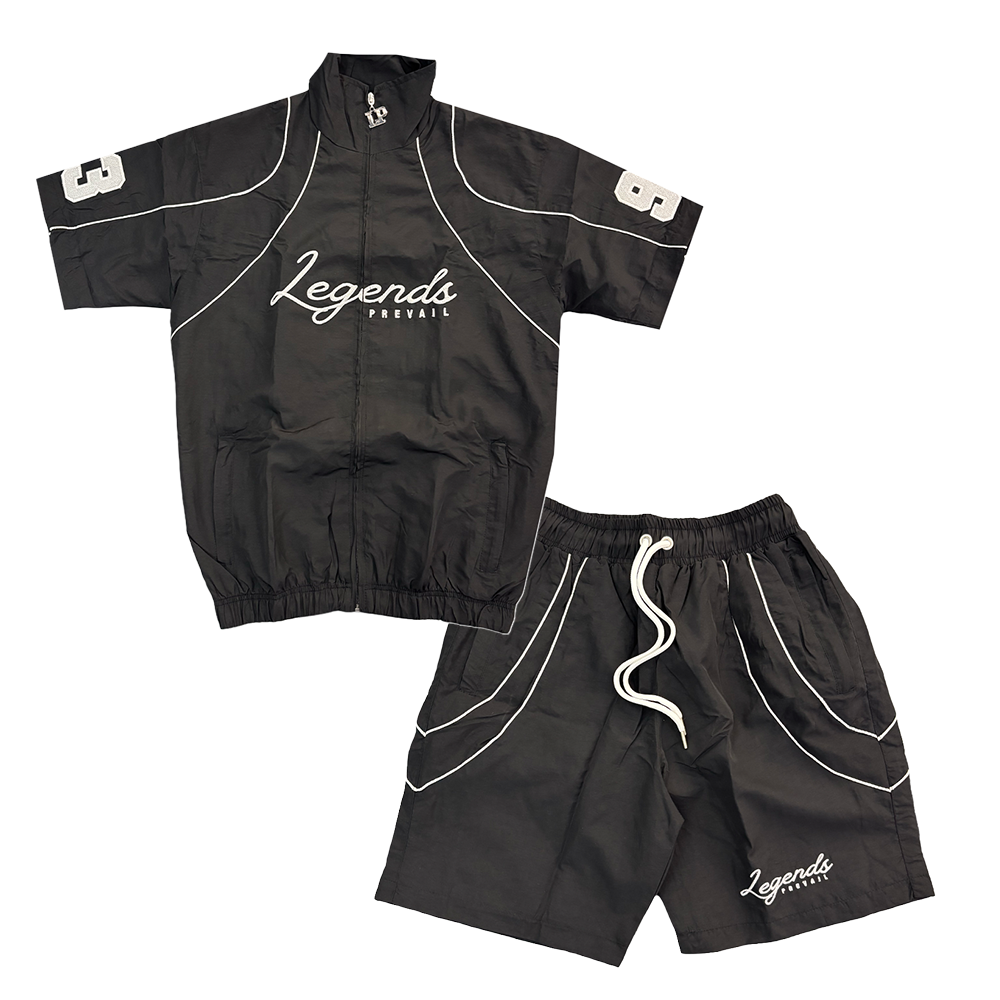 Legends Prevail Crinkle Short Set Black