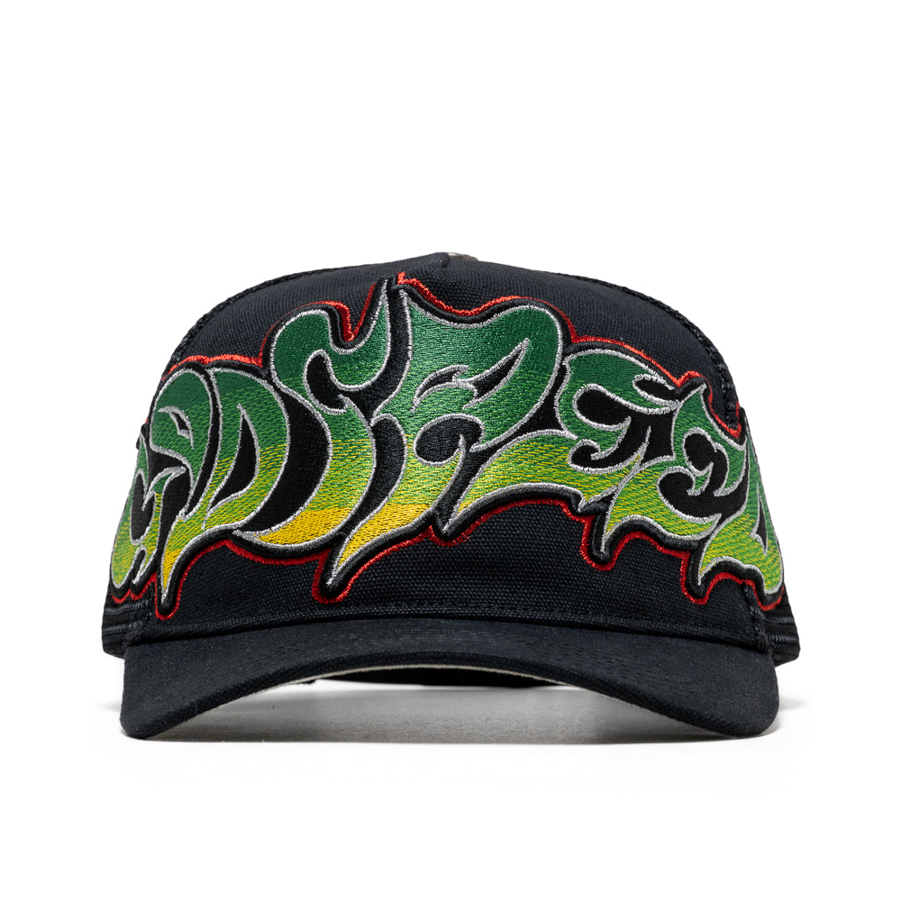 Godspeed GS Neo Trucker Hat (Black/Yellow/Red)