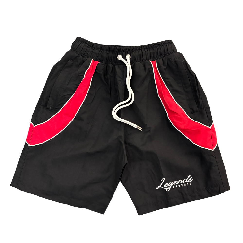 Legends Prevail Crinkle Short Set Black Red
