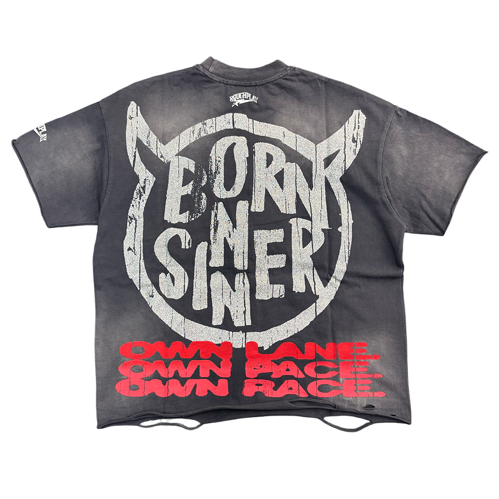 Rough Play Born Sinner T-Shirt Grey