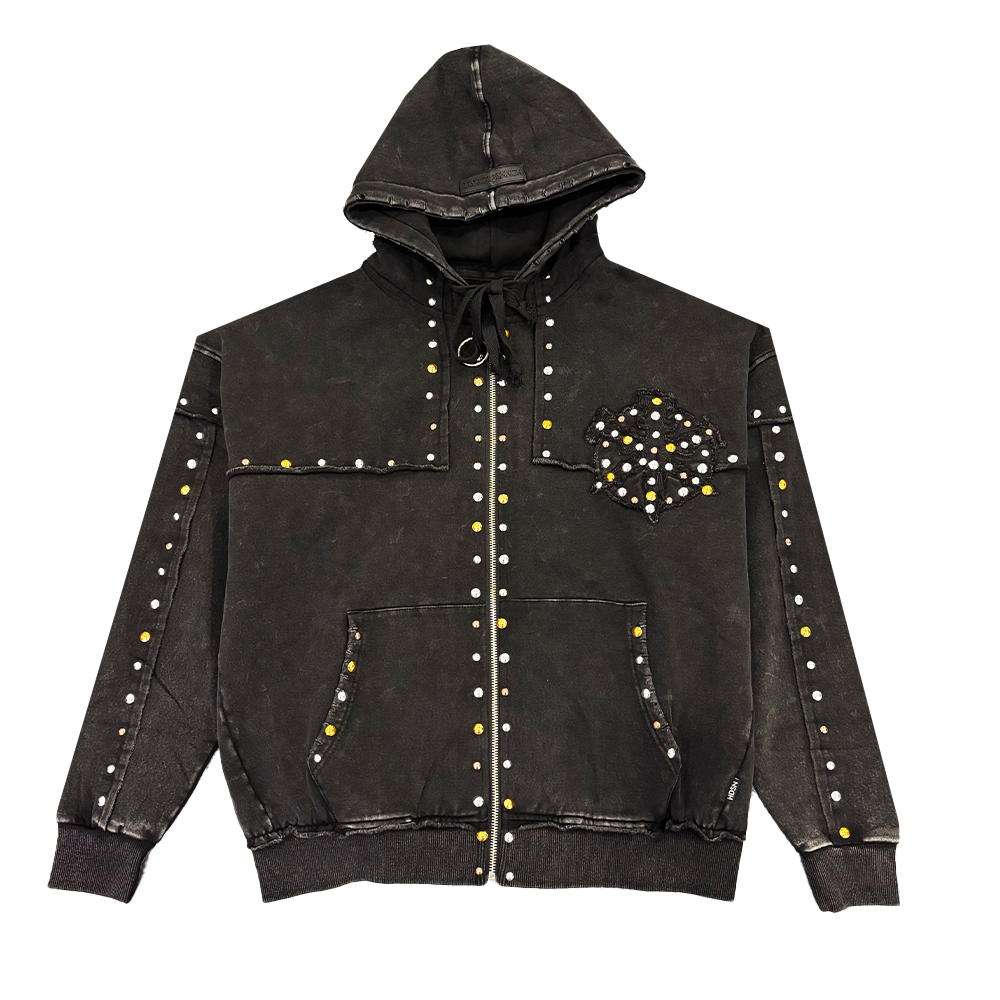 Hudson 585B Studded Metal Oversized Hoody