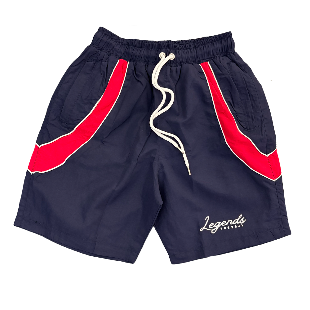 Legends Prevail Crinkle Short Set Navy Red